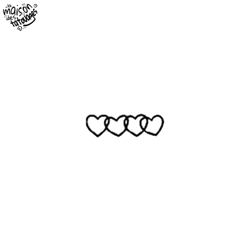 Tatouage éphémère motif quatre cœurs