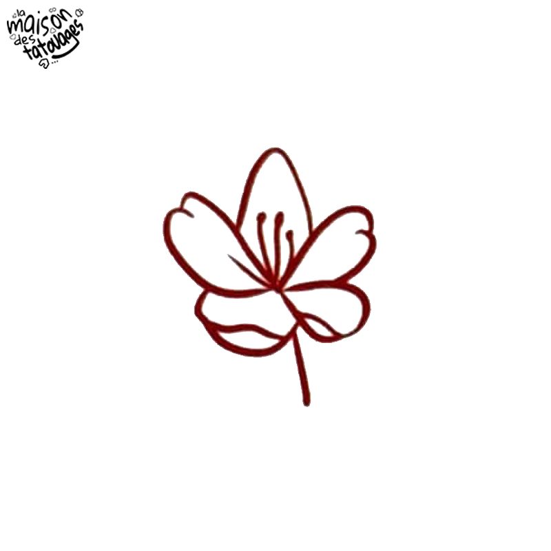 Tatouage éphémère coloré motif fleur rouge