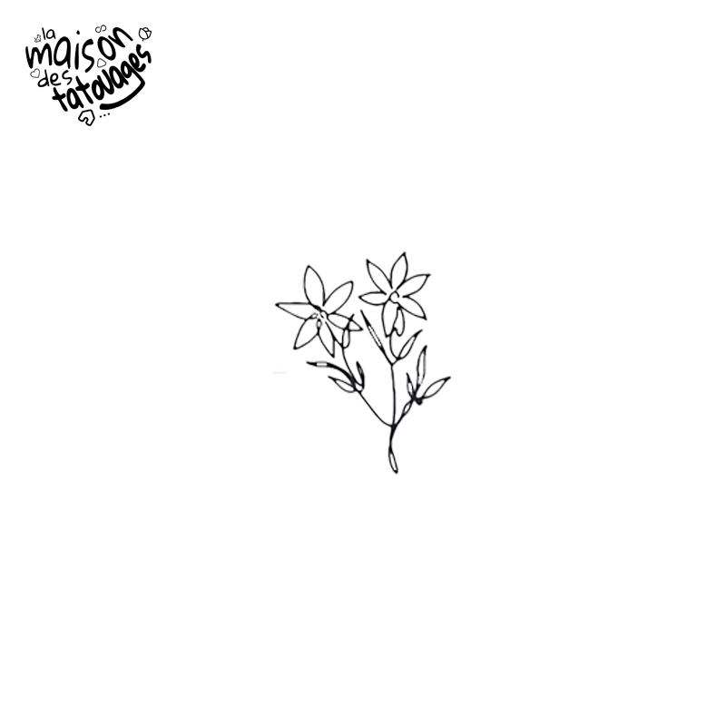 Tatouage éphémère de deux fleurs hyper définis