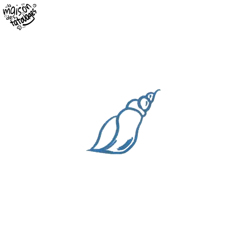 Tatouage éphémère coloré motif coquillage bleu