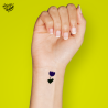 Tatouage éphémère coloré motif fleur cœur violet
