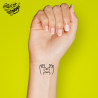 Tatouage éphémère signe de la main hyper affectif