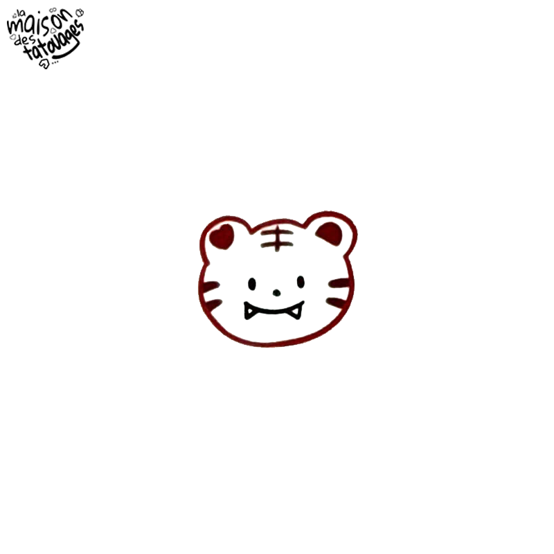 Tatouage éphémère coloré motif mini tigre
