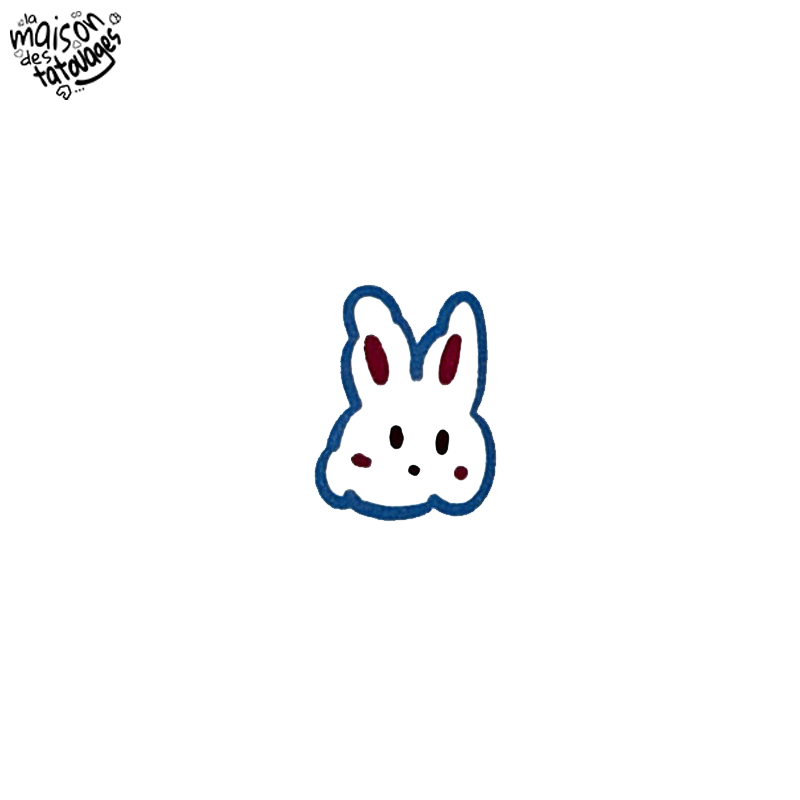 Tatouage éphémère coloré motif lapin bleu