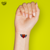 Tatouage éphémère coloré motif cœur à ailes
