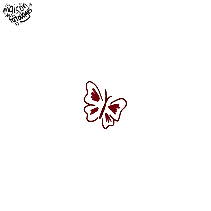 Tatouage éphémère coloré motif papillon rouge