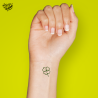 Tatouage éphémère coloré motif trèfle souriant