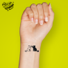 Tatouage éphémère de deux chats inséparable