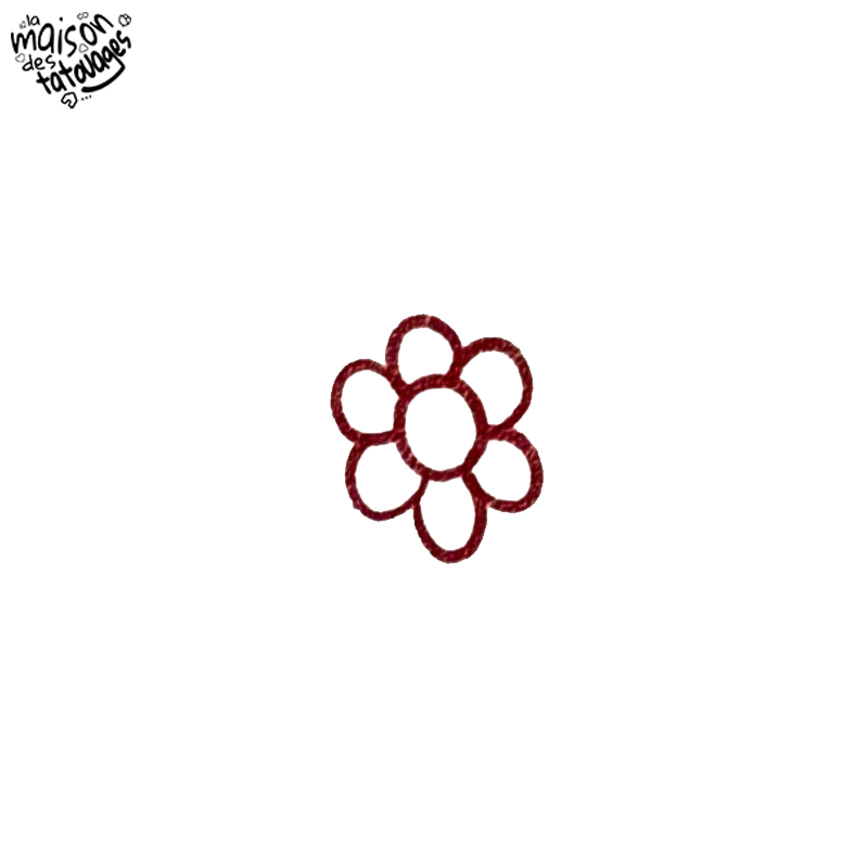 Tatouage éphémère coloré motif fleur pâquerette rouge
