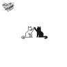 Tatouage éphémère de deux chats inséparable