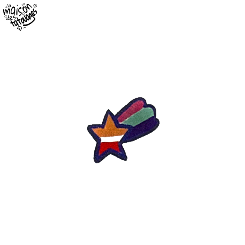 Tatouage éphémère coloré motif étoile filante