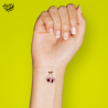 Tatouage éphémère coloré motif cerises cœur