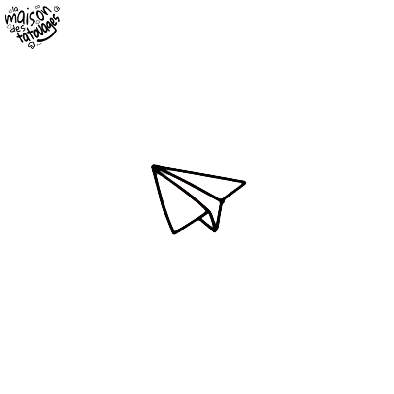 Tatouage éphémère motif avion en papier