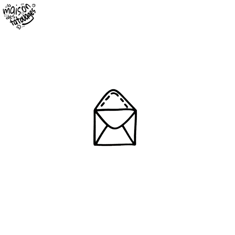 Tatouage éphémère motif enveloppe ouverte