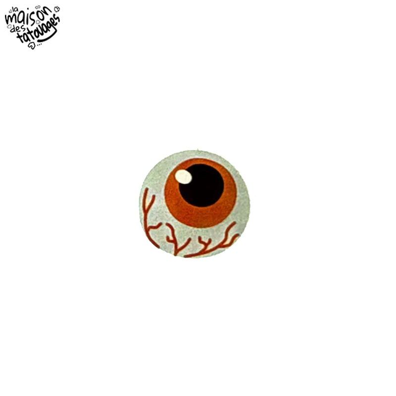 Tatouage éphémère Halloween coloré motif oeil rouge