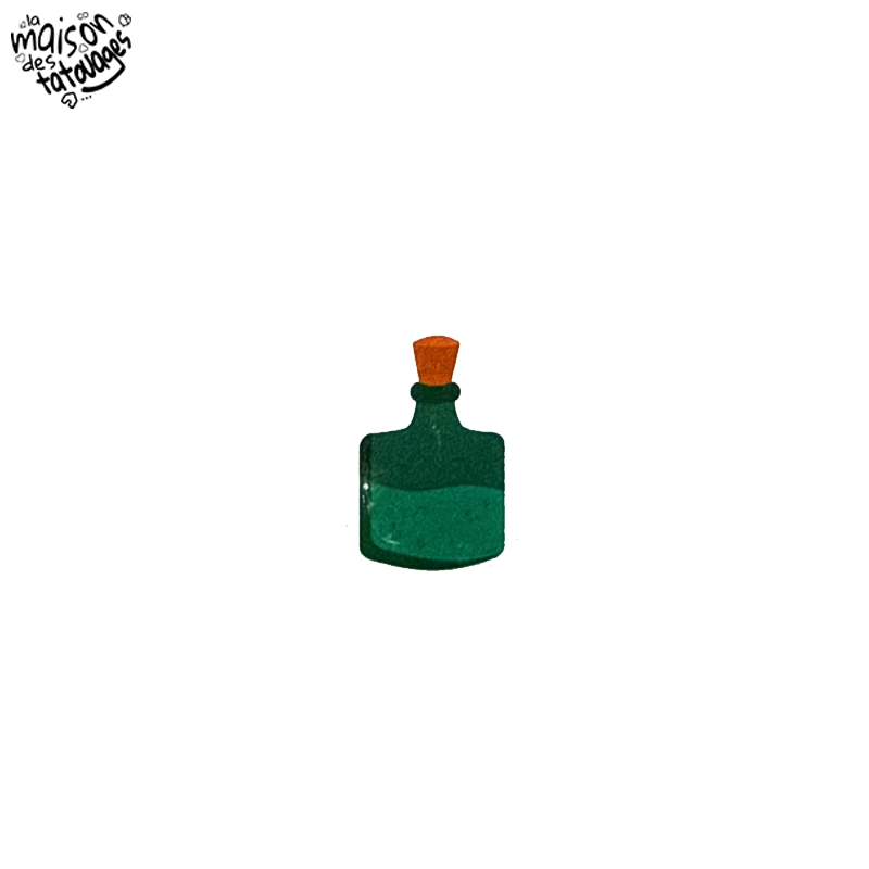 Tatouage éphémère Halloween coloré motif élixir vert