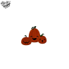 Tatouage éphémère Halloween coloré motif famille de citrouilles