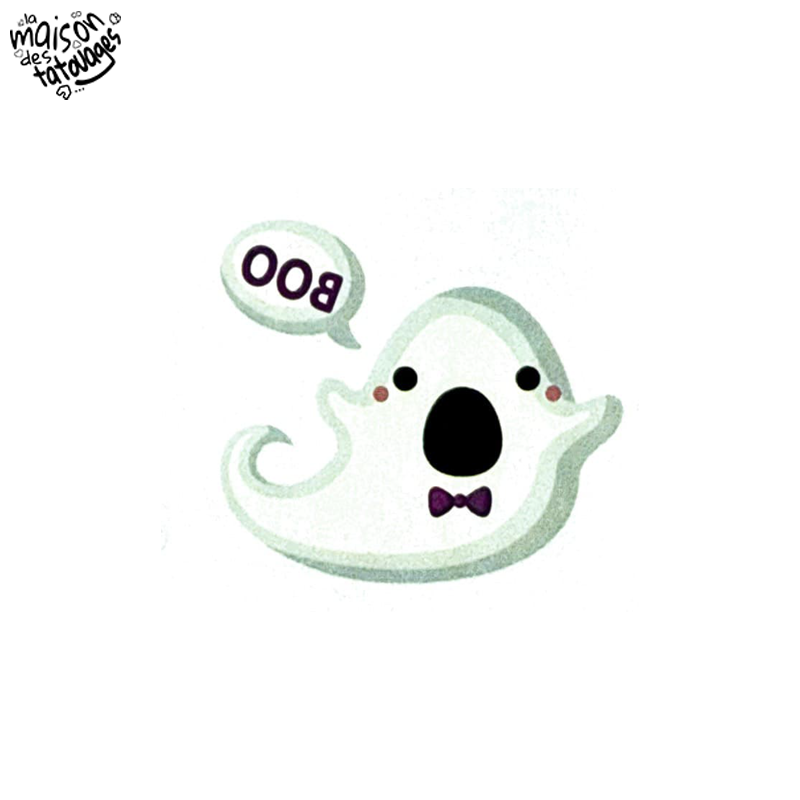 Tatouage éphémère Halloween coloré motif fantôme BOO chic et choc