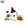Tatouage éphémère Halloween coloré motif fantôme festif