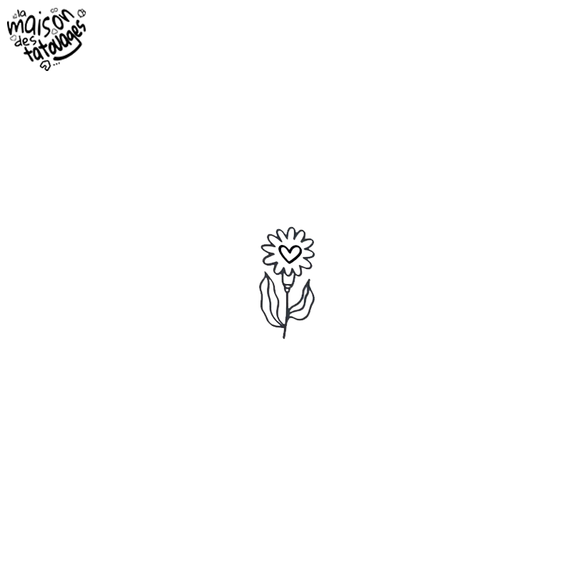 Tatouage éphémère motif fleur cœur