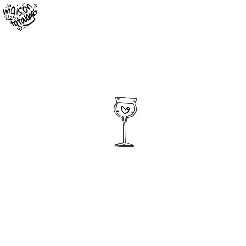 Tatouage éphémère motif verre à vin