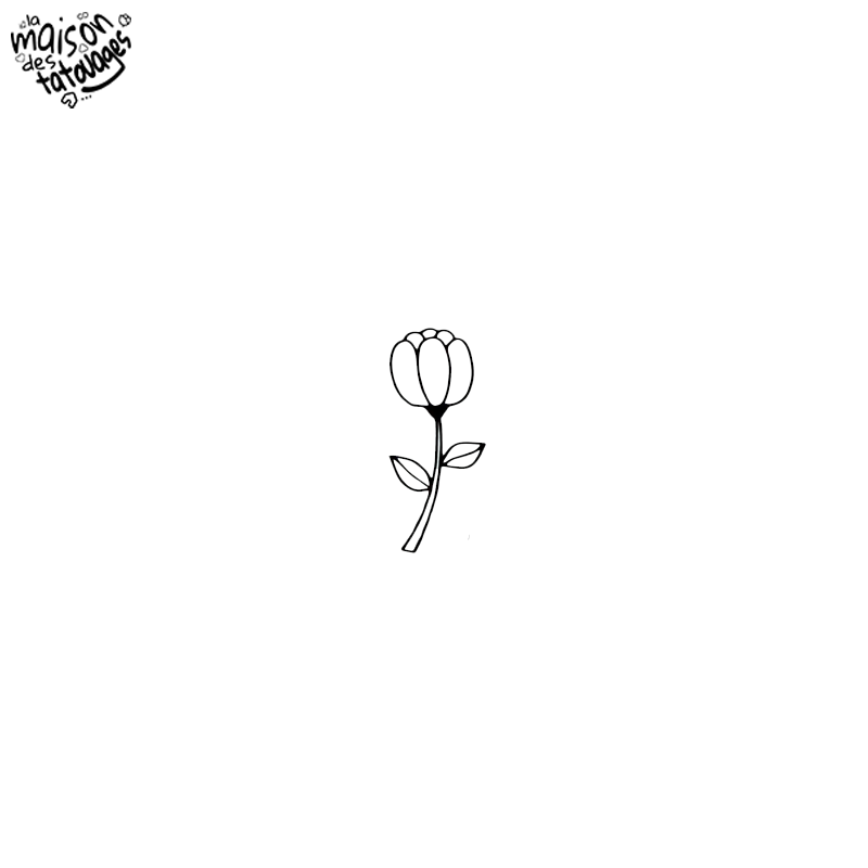 Tatouage éphémère motif fleur fermée
