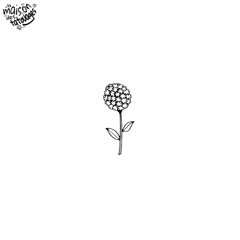 Tatouage éphémère motif  fleur pompon
