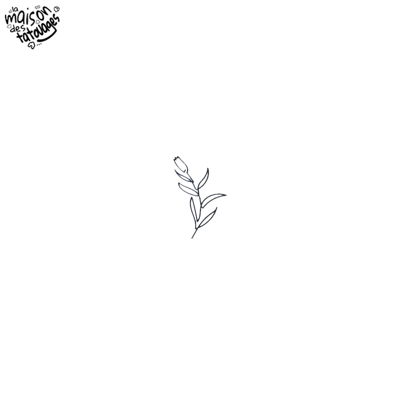 Tatouage éphémère motif tige feuillue