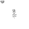 Tatouage éphémère : fleur et message