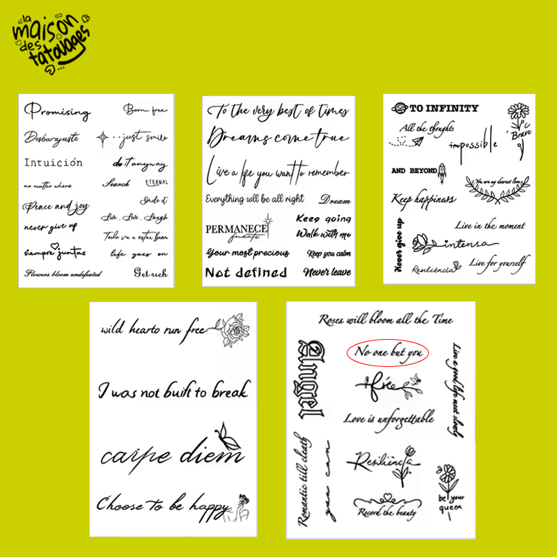 Tatouage éphémère écriture manuscrite : no one but you