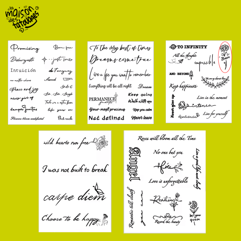 Tatouage éphémère écriture : brave