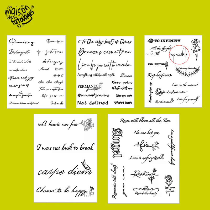 Tatouage éphémère écriture : impossible