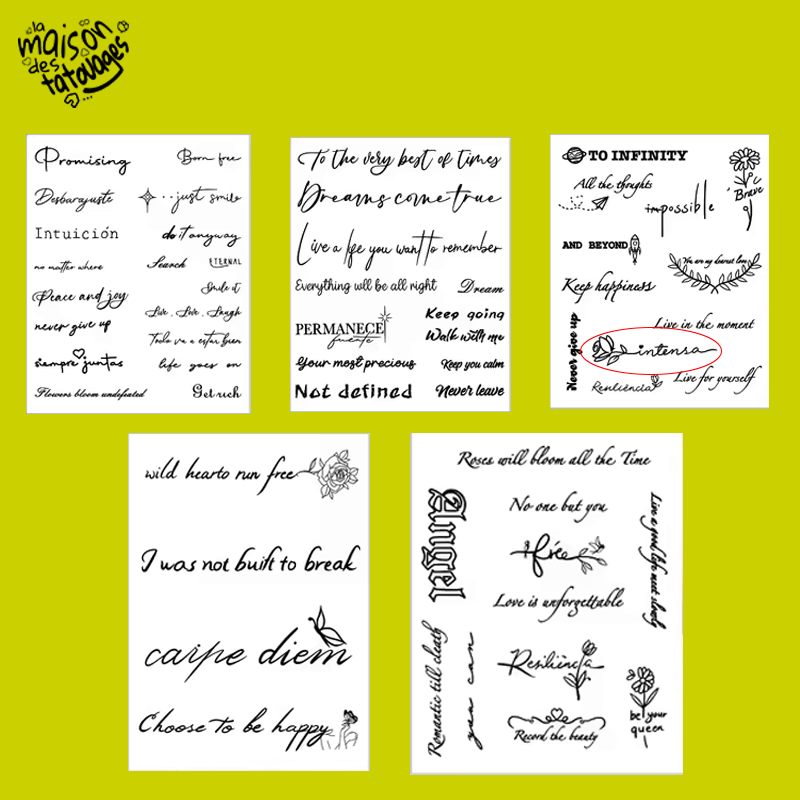 Tatouage éphémère écriture : intensa