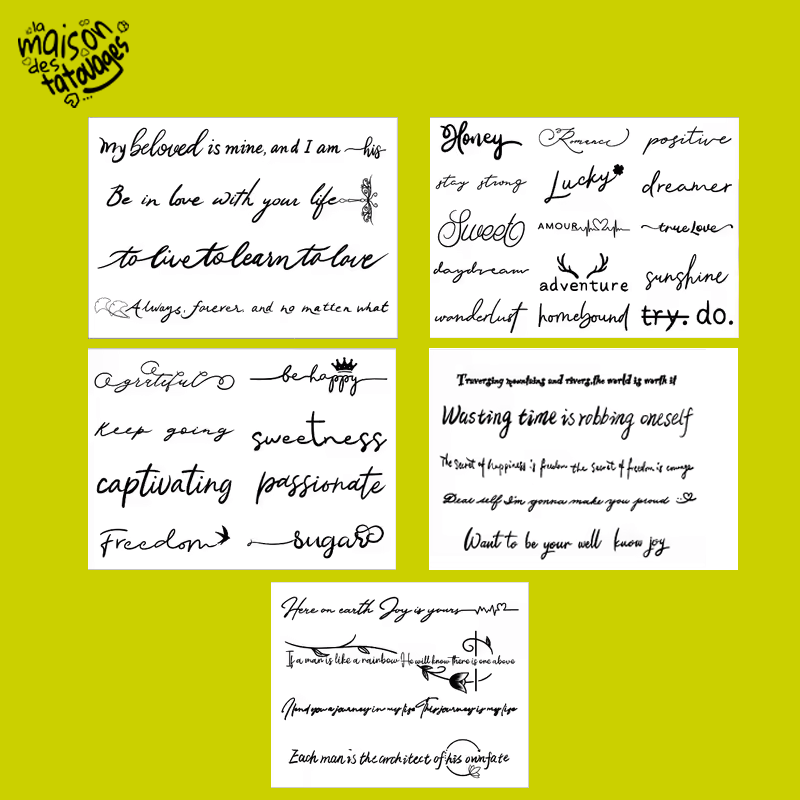 Tatouage éphémère écriture : resiliência