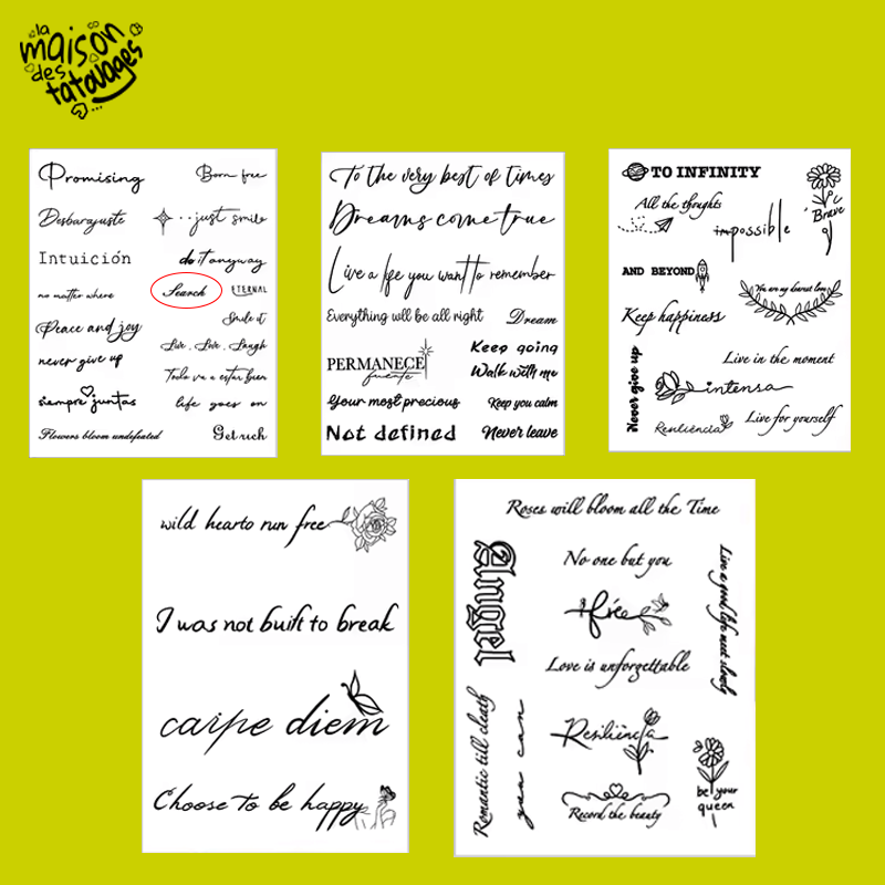 Tatouage éphémère écriture : search