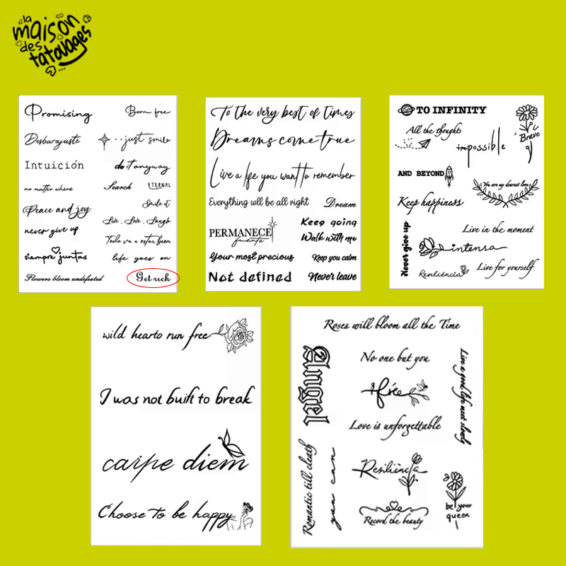 Tatouage éphémère écriture : get rich
