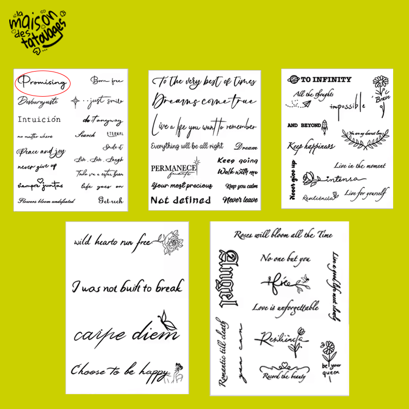 Tatouage éphémère écriture : promising
