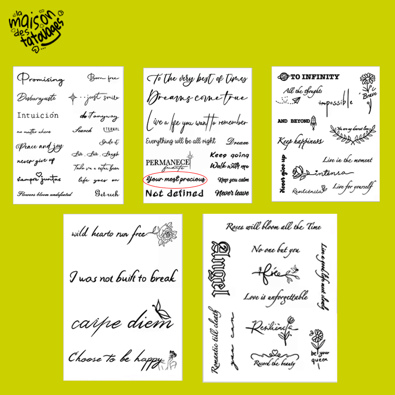 Tatouage éphémère écriture : your most precious