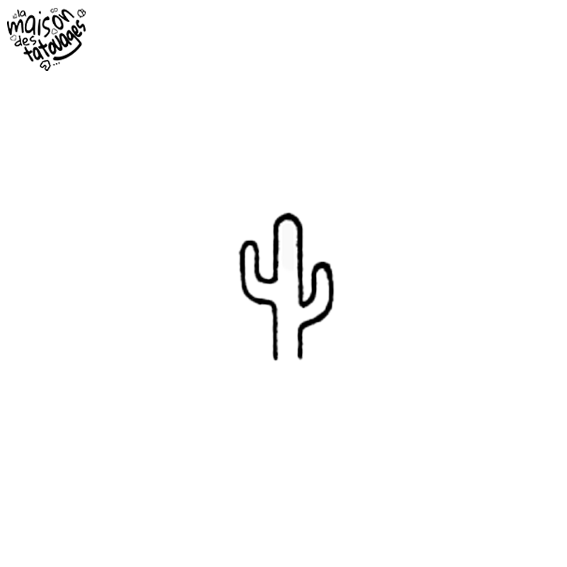 Tatouages éphémères fins : cactus