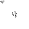 Tatouages éphémères fins : cactus