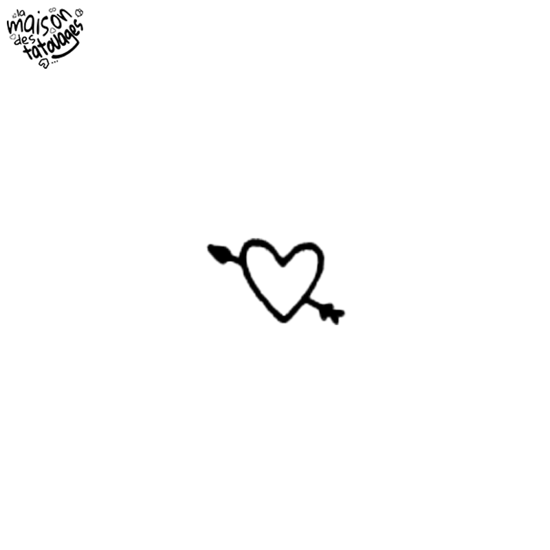 Tatouages éphémères fins : coeur avec flèche