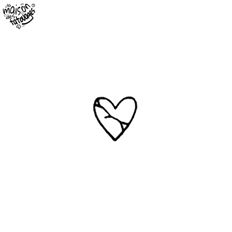 Tatouages éphémères fins : coeur brisé