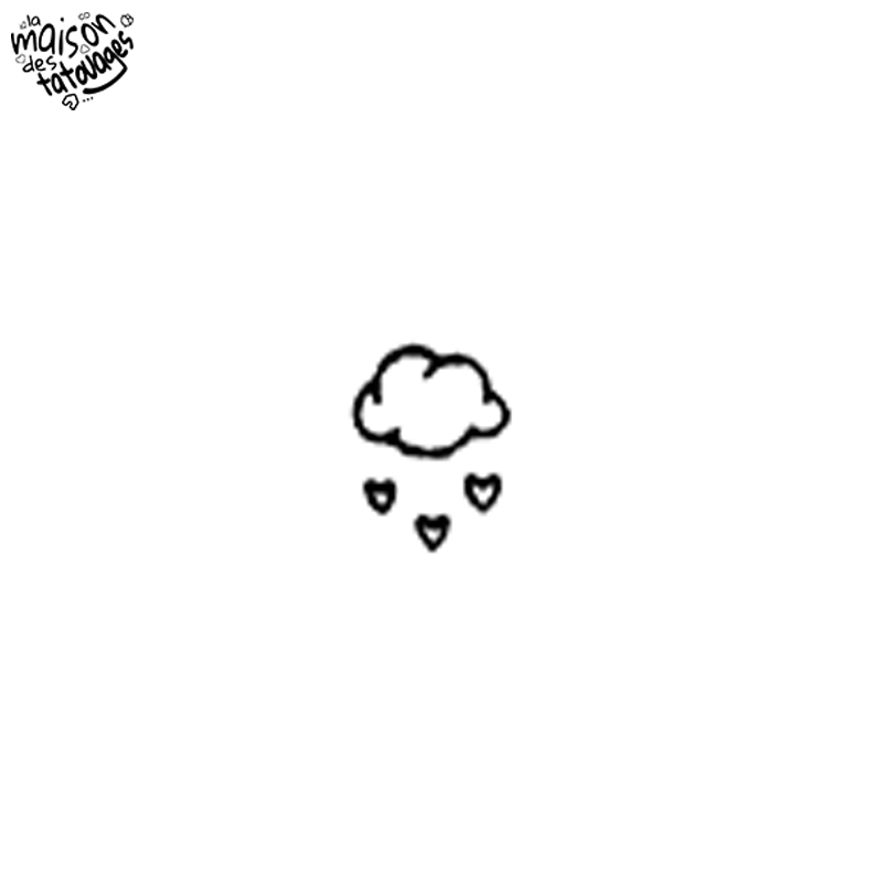 Tatouages éphémères fins : pluie de coeurs