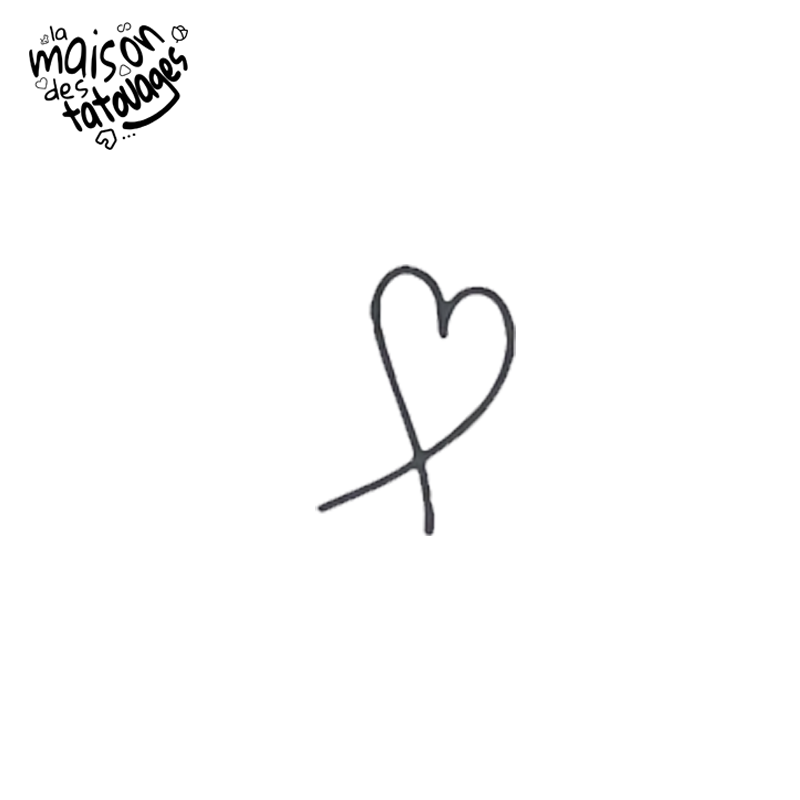 Tatouage éphémère cœur croquis