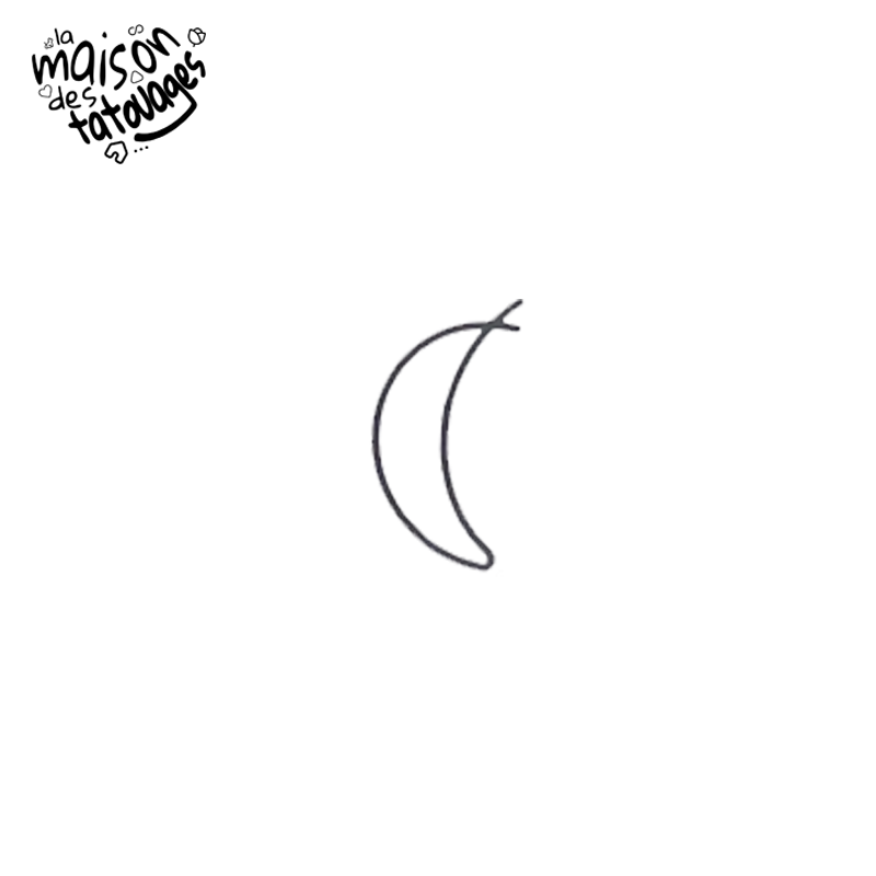 Tatouage éphémère lune minimaliste