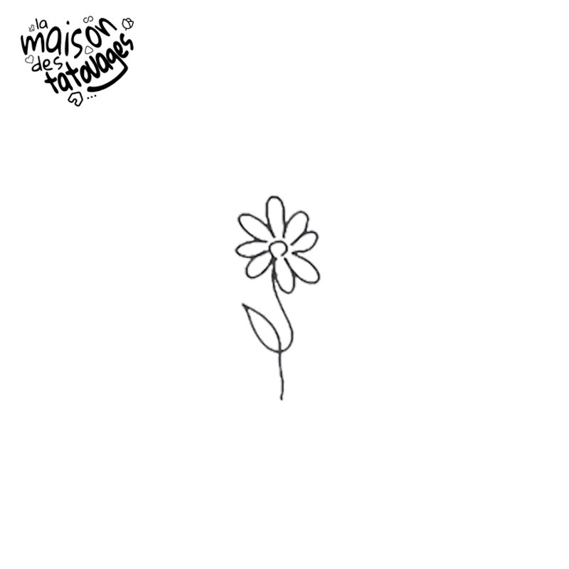 Tatouage éphémère fleur au détail fin