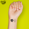 Tatouage éphémère fleurs smiley