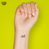 Tatouage éphémère lettre be.