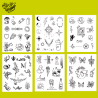 Tatouage éphémère motifs lunaire et nature - 6 planches
