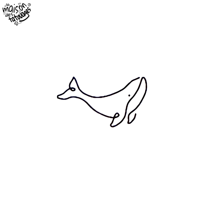 Tatouage éphémère baleine